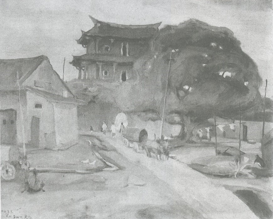 廖繼春《迎春門的黃昏》_第二回臺展